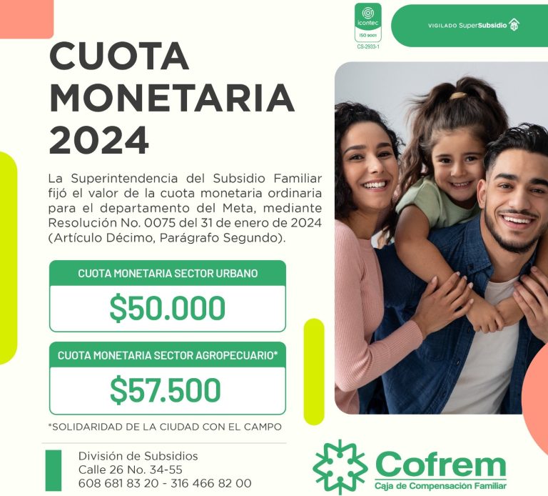 cofrem definió cuota monetaria para el 2024