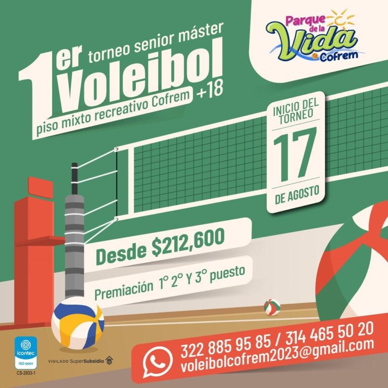 COFREM CONVOCA A PARTICIPAR EN EL PRIMER TORNEO SÉNIOR MÁSTER DE VOLEIBOL PISO RECREATIVO