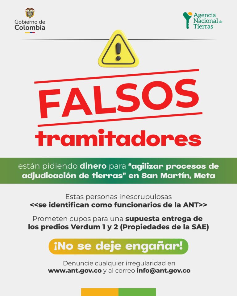 Falsos tramitadores de tierras estarían robando a campesinos de San Martín, Meta