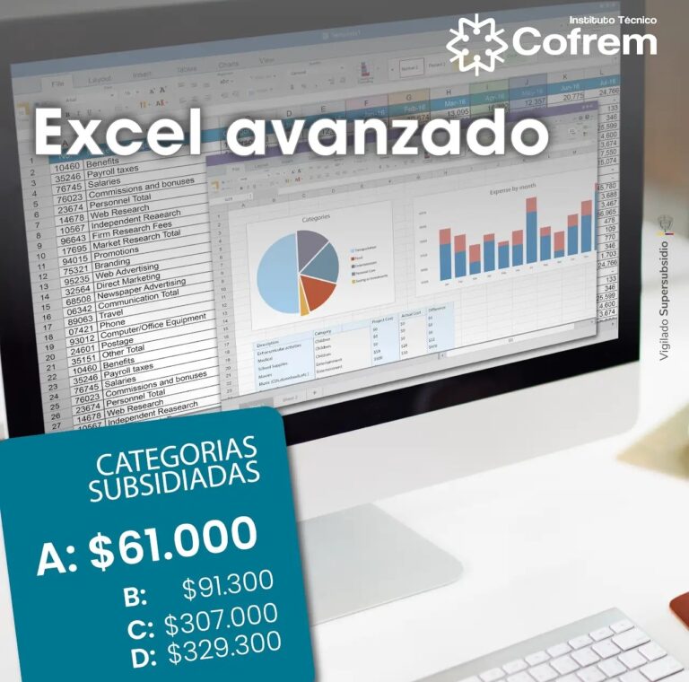 APRENDA EXCEL DESDE BÁSICO HASTA AVANZADO EN LOS CURSOS DEL INSTITUTO TÉCNICO COFREM