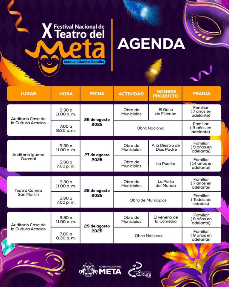Vive la magia del X Festival Nacional de Teatro del Meta 2025